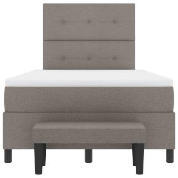 Boxspringbett mit Matratze & Bank Grau 120x190 cm Stoff