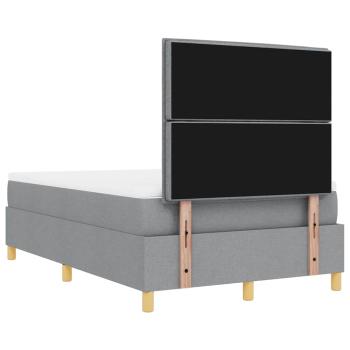 Boxspringbett mit Matratze & Bank Hellgrau 120x190 cm Stoff