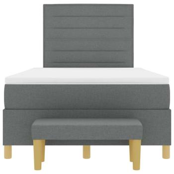 Boxspringbett mit Matratze & Bank Dunkelgrau 120x190 cm Stoff