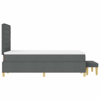 Boxspringbett mit Matratze & Bank Dunkelgrau 120x190 cm Stoff