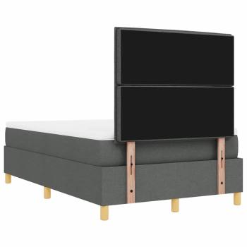 Boxspringbett mit Matratze & Bank Dunkelgrau 120x190 cm Stoff