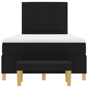 Boxspringbett mit Matratze & Bank Schwarz 120 x 190 cm Stoff