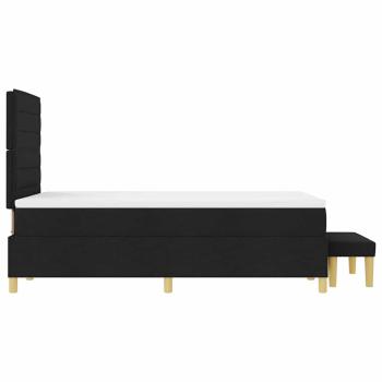 Boxspringbett mit Matratze & Bank Schwarz 120 x 190 cm Stoff