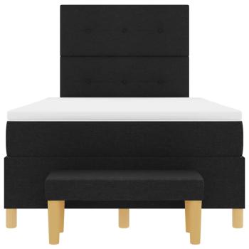 Boxspringbett mit Matratze & Bank Schwarz 120x190 cm Stoff