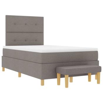 Boxspringbett mit Matratze & Bank Taupe 120x190 cm Stoff