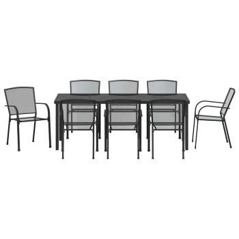 ARDEBO.de - 9-teiliges Garten-Essset Anthrazit Stahl