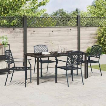 5-teiliges Garten Essset Anthrazit Stahl