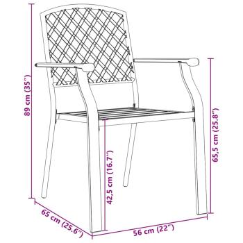 3-teiliges Garten Esstisch-Set Anthrazit-Stahl