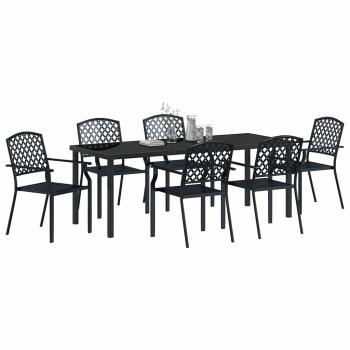 Garten Essgruppe 7 stk. Anthrazit Pulverbeschichteter Stahl