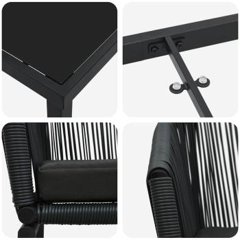 Garten Essgruppe 5 pcs Schwarz Pulverbeschichteter Stahl