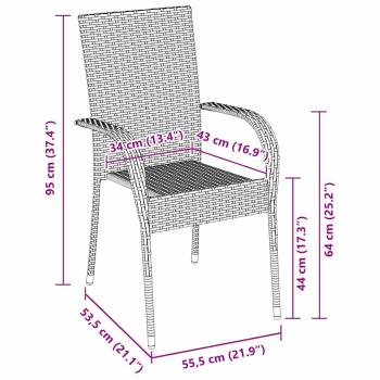 5-teiliges Garten Essset Braun Poly Rattan