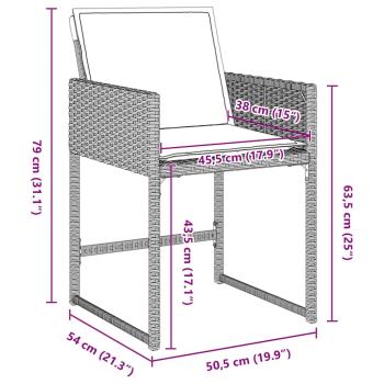 5-teiliges Garten Essgruppe mit Kissen Hellgrau Poly Rattan