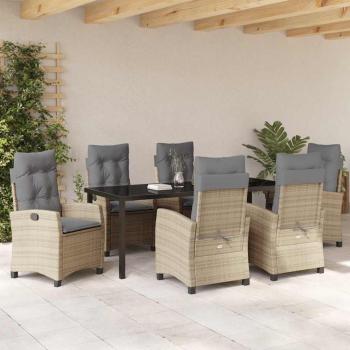 Garten Essgruppe 7 stk. Beige Poly-Rattan