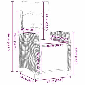 ARDEBO.de - 7-teiliges Garten-Essset Braunes Poly-Rattan