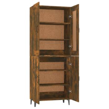 Highboard Räuchereiche 70x34x180 cm Holzwerkstoff