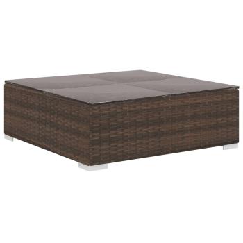 6-tlg. Garten-Lounge-Set mit Auflagen Poly Rattan Braun