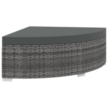 6-tlg. Garten-Lounge-Set mit Kissen Poly Rattan Grau