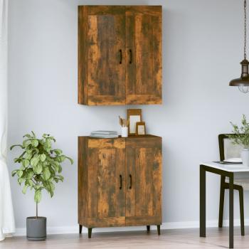 Highboard Räuchereiche 69,5x34x180 cm Holzwerkstoff