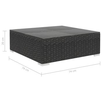 5-tlg. Garten-Lounge-Set mit Kissen Poly Rattan Schwarz