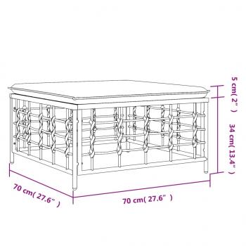 Gartenhocker mit Beige Kissen Poly Rattan