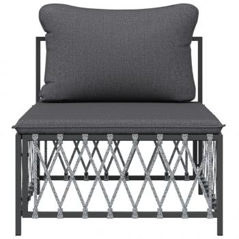 ARDEBO.de - Garten-Mittelsofa mit Kissen Anthrazit Gewebe