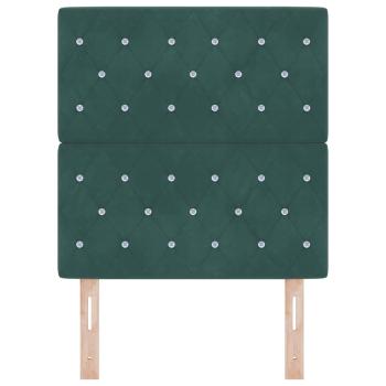 Kopfteil Kristallknopf gesteppt Dunkelgrün 80 cm Samt, Kopfteil Kristallknopf gesteppt Dunkelgrün 160 cm Samt