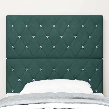 Kopfteil Kristallknopf Gepolstert Dunkelgrün 90 cm Samt, Kopfteil Kristallknopf Gepolstert Dunkelgrün 180 cm Samt