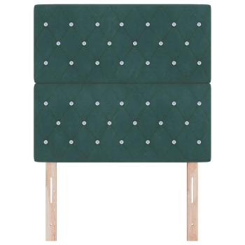 Kopfteil Kristallknopf Gepolstert Dunkelgrün 90 cm Samt, Kopfteil Kristallknopf Gepolstert Dunkelgrün 180 cm Samt