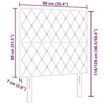 Kopfteil mit Kristalltasten, gepolstert, dunkelblau, 90 cm Samt, Kopfteil mit Kristalltasten, gepolstert, dunkelblau, 180 cm Samt
