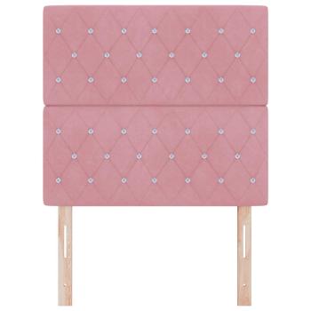Kopfteil mit Kristalltasten gepolstert Rosa 90 cm Samt, Kopfteil mit Kristalltasten gepolstert Rosa 180 cm Samt