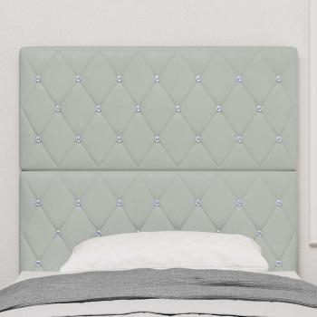 Kopfteil Kristallknopf Tufted Hellgrau 100 cm Samt, Kopfteil Kristallknopf Tufted Hellgrau 200 cm Samt