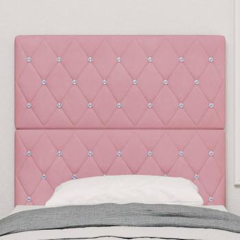 Kopfteil Kristallknopf Tufted Rosa 100 cm Samt, Kopfteil Kristallknopf Tufted Rosa 200 cm Samt