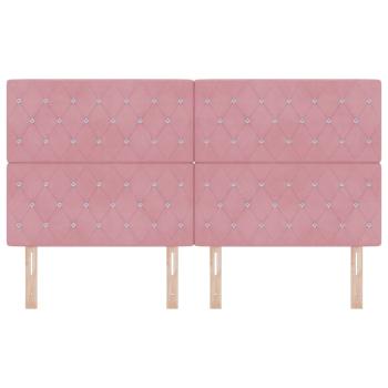 Kopfteile mit Kristallknopf Tufted Rosa 180 cm Samt