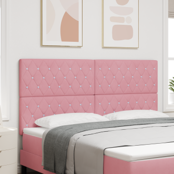 Kopfteile mit Kristallknopf Tufted Rosa 180 cm Samt