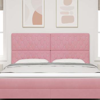 Kopfteile mit Kristallknopf Tufted Rosa 180 cm Samt