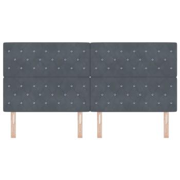 Kopfteil Kristallknopf tufted Dunkelgrau 200 cm Samt