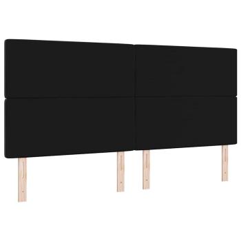 Kopfteil Kristallknopf Geknöpft Schwarz 200 cm Samt