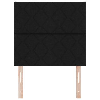Kopfteil Diamantblockdesign Schwarz 100 cm Stoff, Kopfteil Diamantblockdesign Schwarz 200 cm Stoff