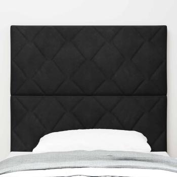 Kopfteil Diamantblock Design Schwarz 100 cm Samt, Kopfteil Diamantblock Design Schwarz 200 cm Samt