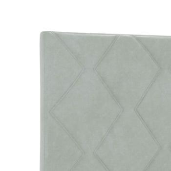 Kopfteil Diamantblockdesign Hellgrau 140 cm Samt