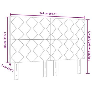 Kopfteil Diamantblockdesign Hellgrau 140 cm Samt