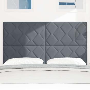 Kopfteil Diamantblock-Design Dunkelgrau 140 cm Velours