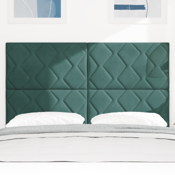 Kopfteil mit Diamantblock-Design in Dunkelgrün, 140 cm, Samt