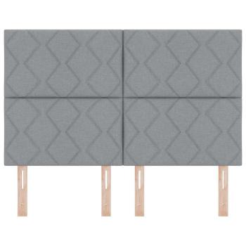 Kopfteil Diamantblock-Design Hellgrau 160 cm Stoff