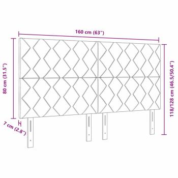 Kopfteil Diamantblock-Design Hellgrau 160 cm Stoff