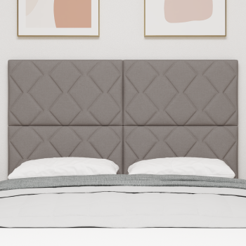 Kopfteil mit Diamantblocks-Design Taupe 160 cm Stoff