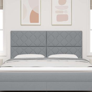 Kopfteil Diamantblockdesign Hellgrau 180 cm Stoff
