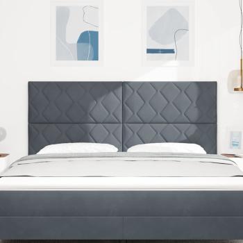Kopfteil Diamantblock-Design Dunkelgrau 180 cm Samt
