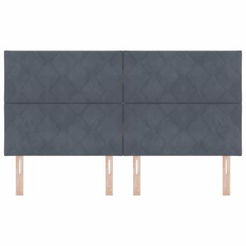 Kopfteil Diamantblock-Design Dunkelgrau 180 cm Samt