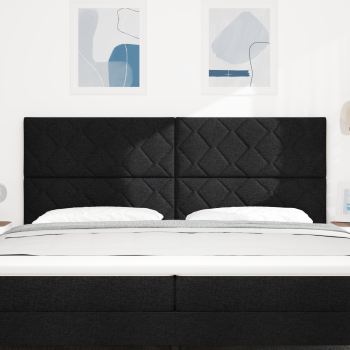 Kopfteil mit Diamantblockdesign Schwarz 200 cm Stoff